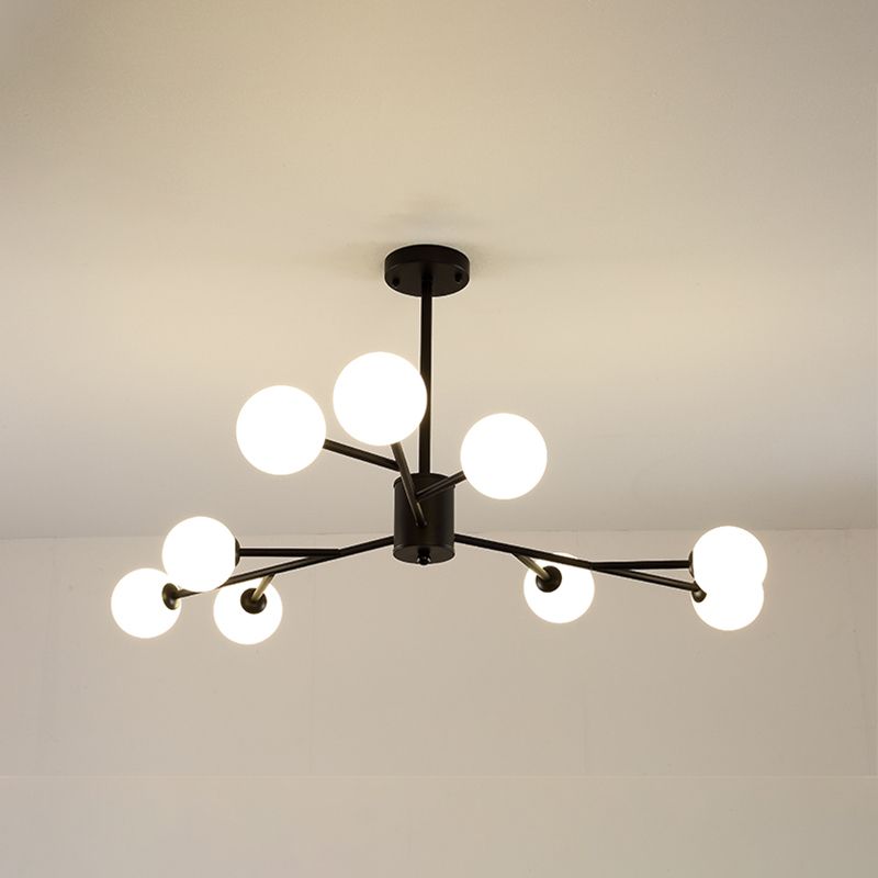 Modern Chandelier Light Fixtures Multi-Head Suspension Pendant Lamp with Glass Shade