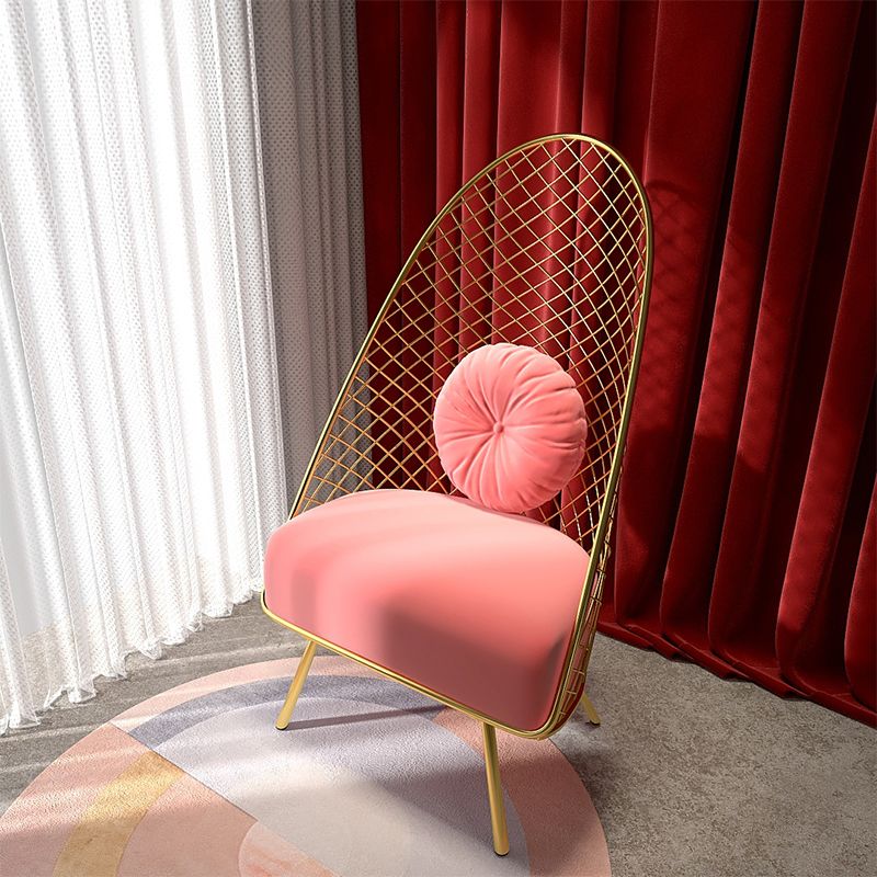 Glam 23.6" Wide Pillow Back Sponge Metal Frame Armless Chair