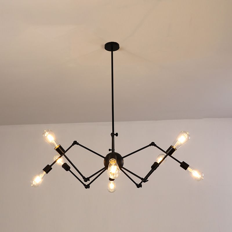 Araña múltiple lámpara de lámpara vintage lámpara de luz colgante industrial de hierro