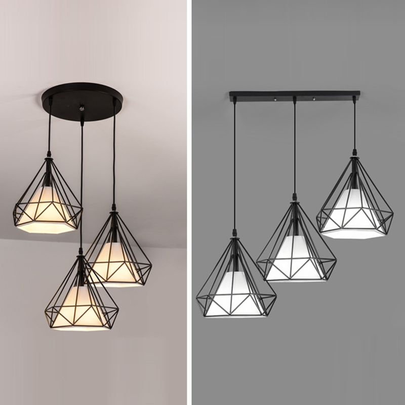 Geometric Shape Metal Island Pendant Lights Industrial Style Island Pendant