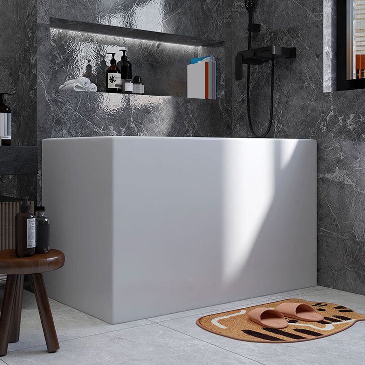 Modern Rectangular Acrylic Bathtub Freestanding Soaking Center Bath (Board not Included)