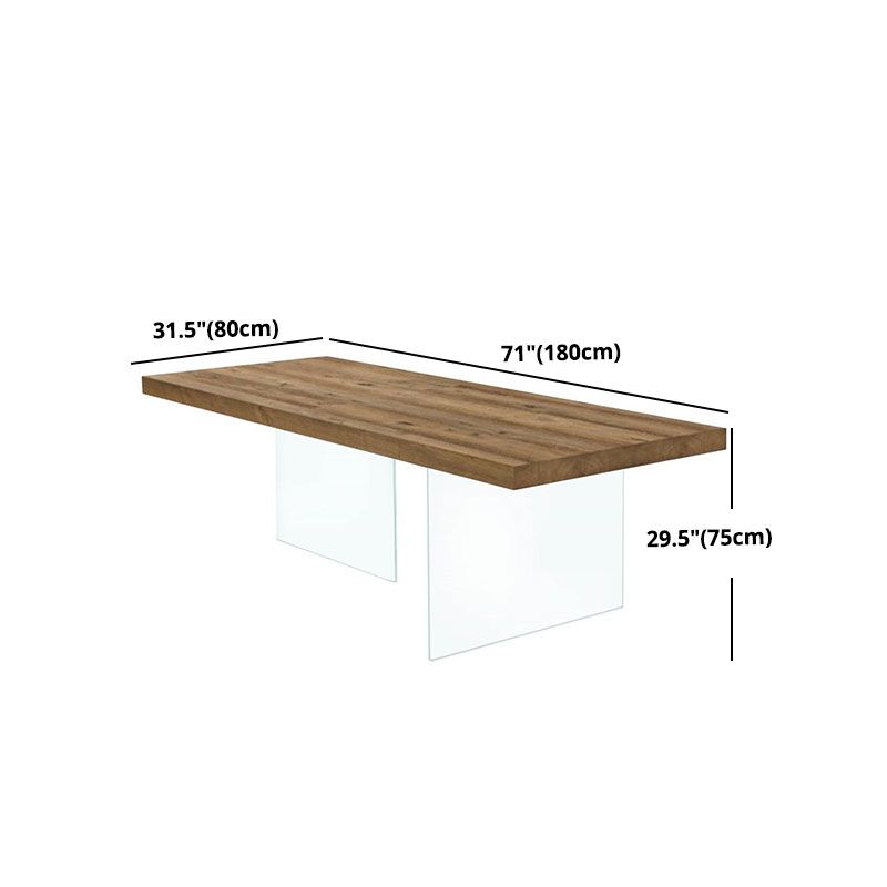 Modern Style Dining Table Rectangle Solid Wood Table for Home Kitchen