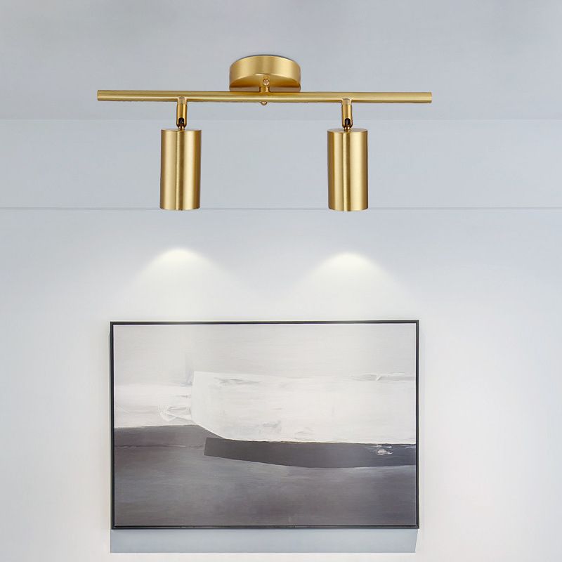 Postmodern Simplicity Cylinder Vanity Sconce Lights Brass Wall Mount Light Fixture for Bathroom