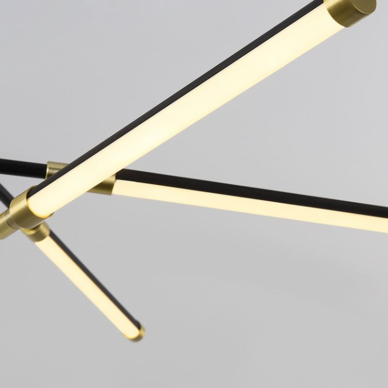 Postmodern unieke metalen lineaire kroonluchter verlichtingsarmaturen Restaurant Hangende kroonluchter