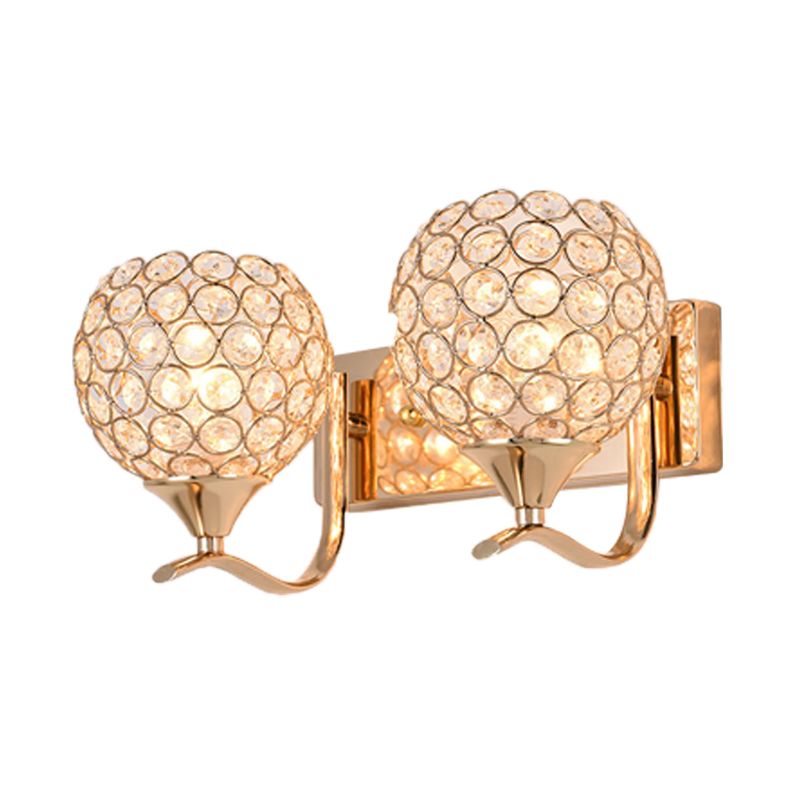 Éclairage mural rond de style minimaliste Éclairage Crystal Cloudroom Glasce Lightture in Gold