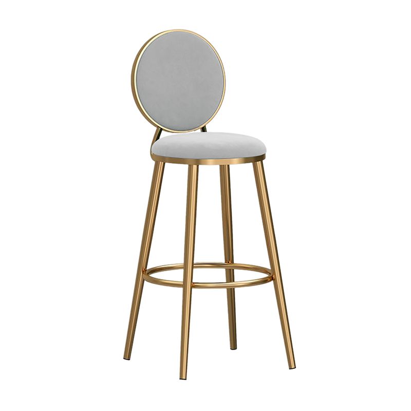 Nordic Style Bar-stool Round Counter Bar Stool with Metal Legs