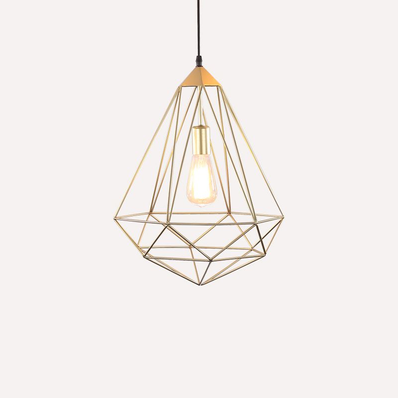 Lampada da pranzo a forma di ferro a forma di pietra gemma antica a 1 luce
