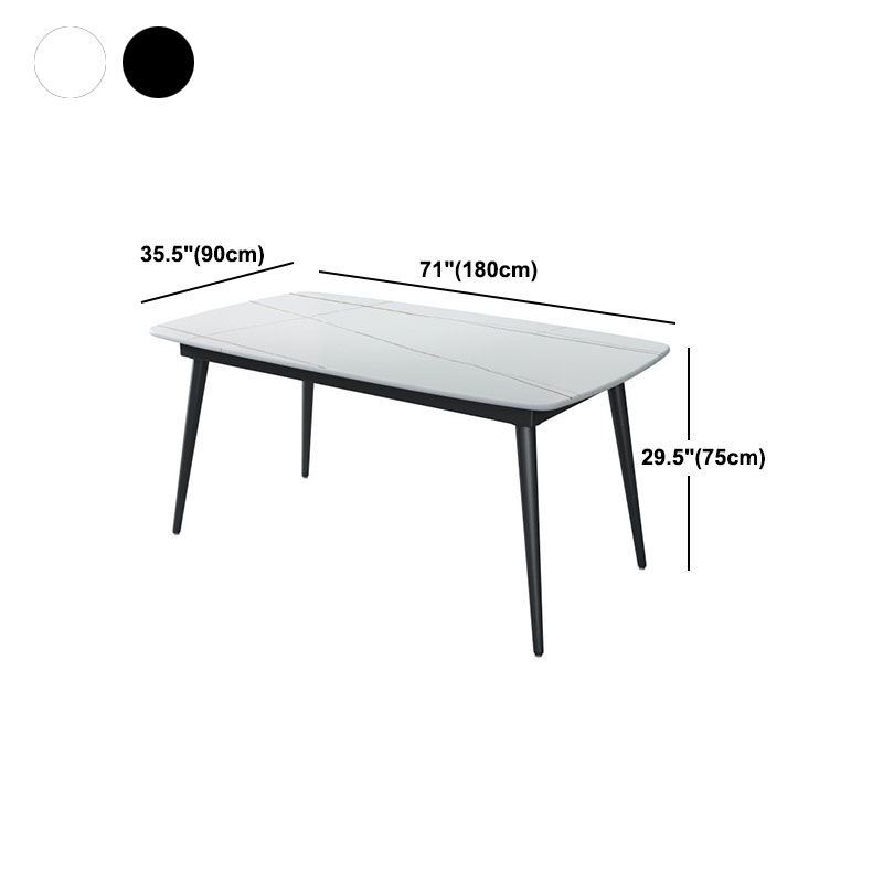 Rectangle Stone Top Dining Table Contemporary Dining Table with 4 Legs