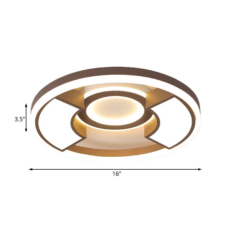 16"/19.5" Dia Contemporary Round Flush Mount Light Acrylic LED Bedroom Ceiling Light Fixture in Warm/White Light