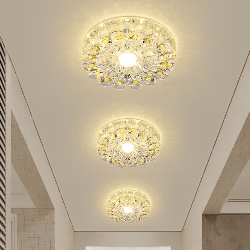 Blumen-Eingangsbereich-Einbauleuchte, moderner Kristall-Stil, moderne LED-Deckenleuchte, klar