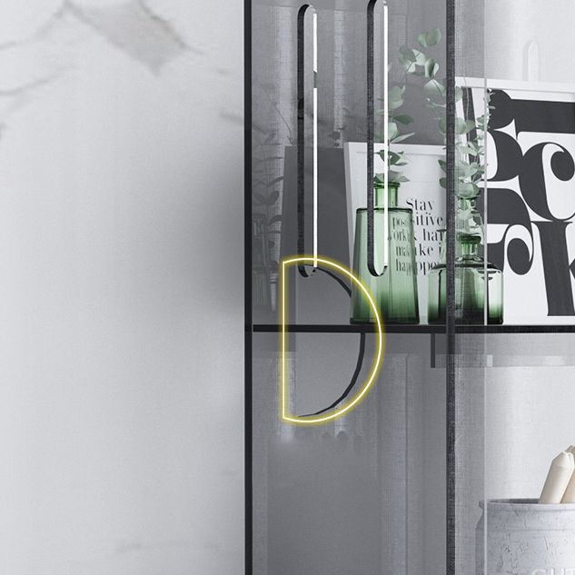 Modern Style Closed Back Bookcase Acrylic Standard Bookshelf