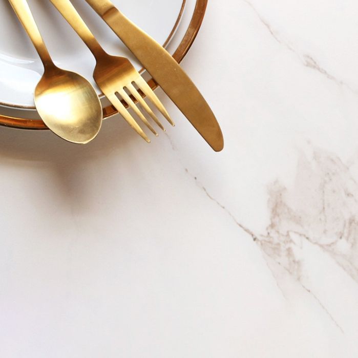 Glam Rectangle Dining Room Counter Table, Marble - 41.3" Bar Table with 2 Storage Shelves