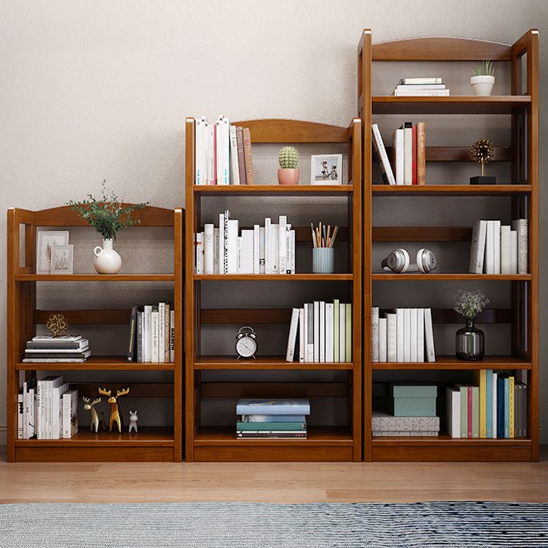 Contemporary Standard Bookshelf Wooden Open Back Bookcase with Shelves