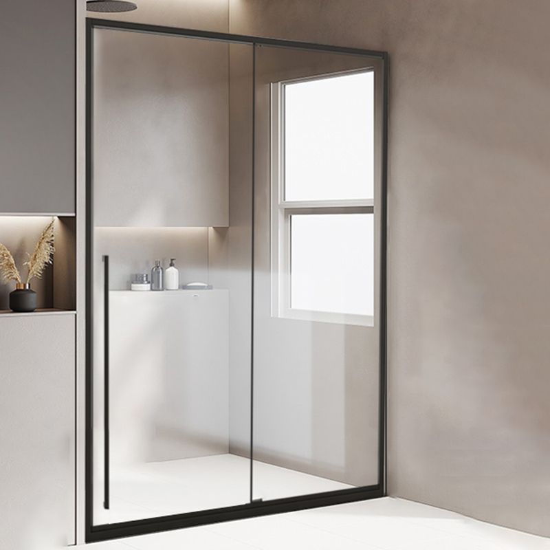Framed Single Sliding Shower Door Transparent Tempered Shower Bath Door