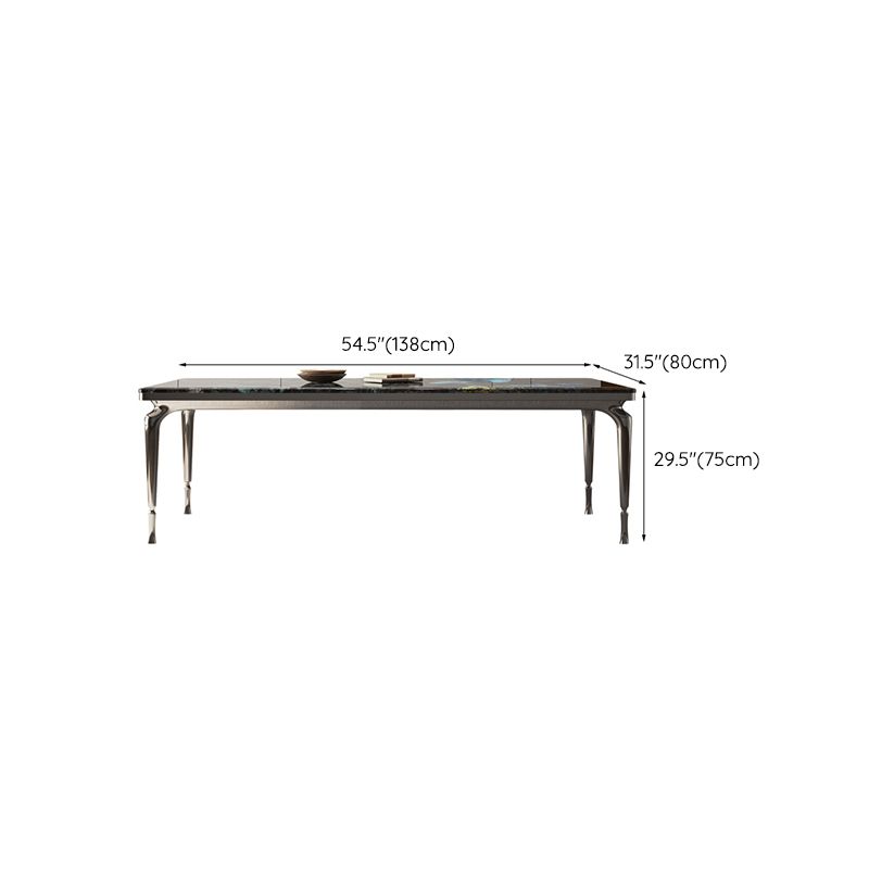 1/4/7 Pieces Modern Stone Top Rectangle Stainless Steel Base Dining Set for Home