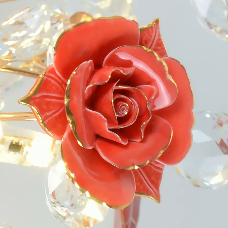 Rose Ceramic Semi Flush Sala de estar pastoral Flexión de techo de techo con cristal decorativo