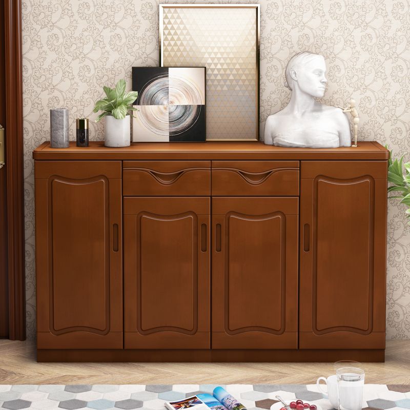 Modern Wood Accent Cabinet Standard Bar Pulls Cabinet with Drawer