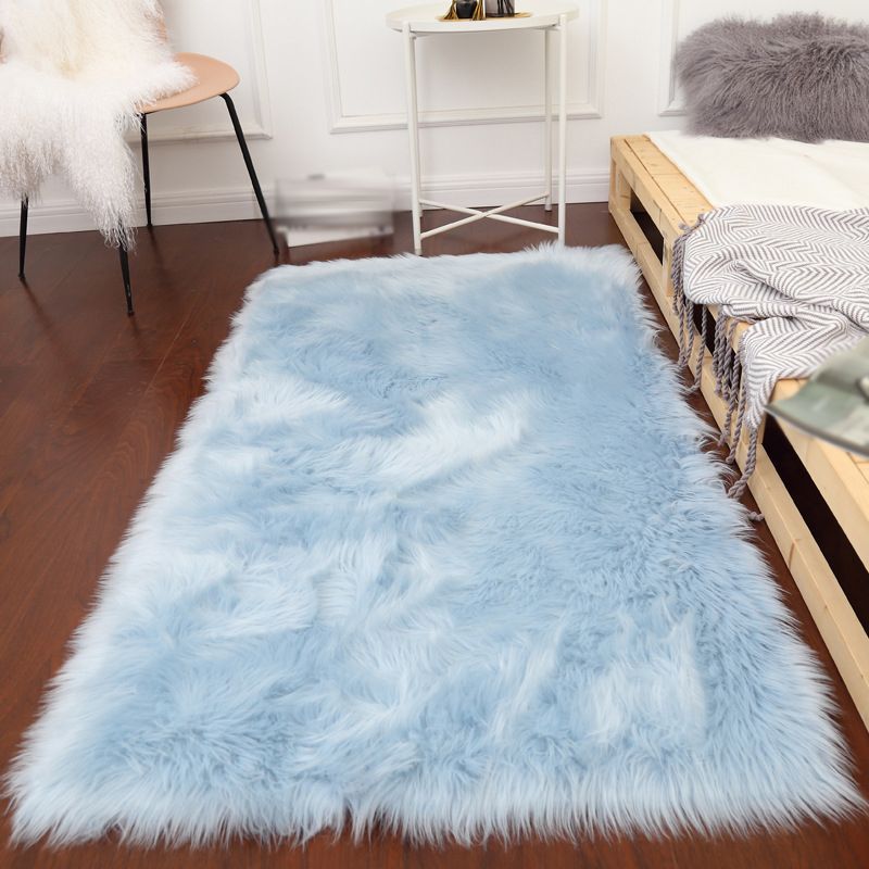 Calming Solid Shag Carpet Polyester Rug Stain Resistant Indoor Rug for Adult's Bedroom