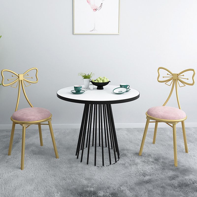 Silla lateral de comedor con respaldo abierto de estilo escandinavo, sillas de comedor tapizadas sin brazos