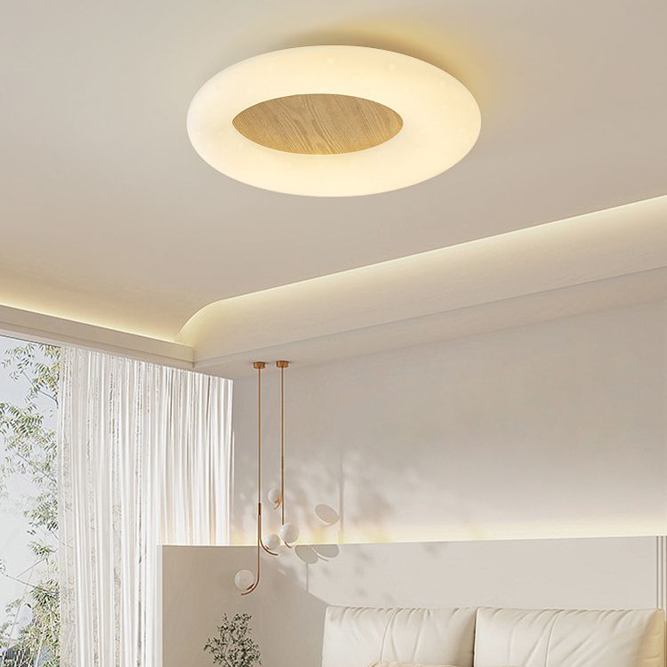 LED Modernism Ceiling Light White Shaded Flush Mount Lighting for Hallway