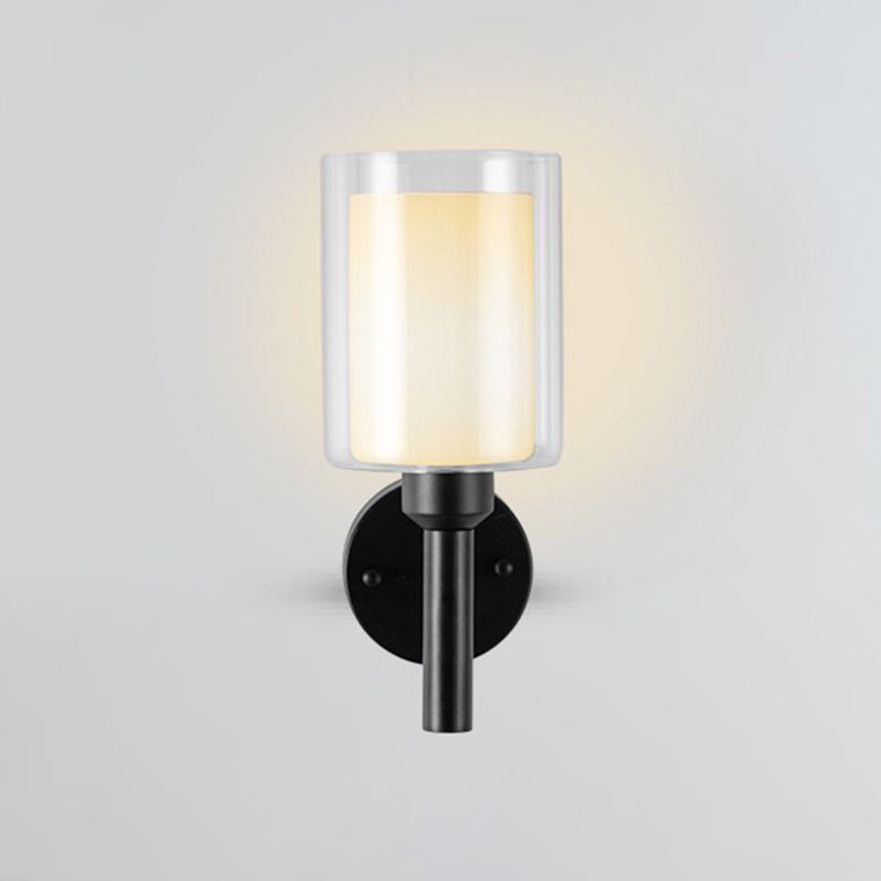 Industrial Style Cylinder Shape Wall Sconce Metal 1 Light Sconces for Bedroom