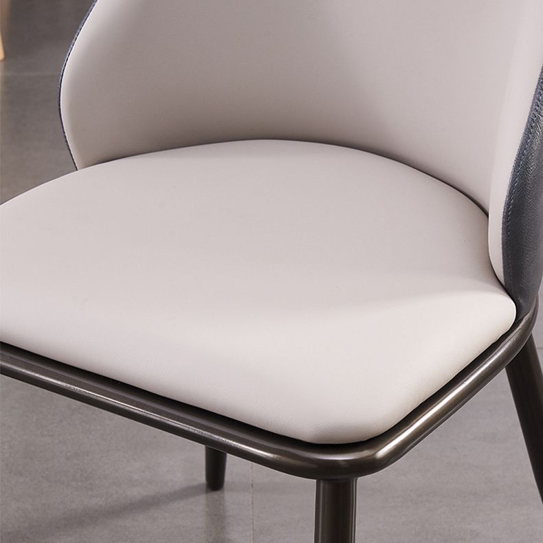 Faux Leather Dining Chair Glam Style Parsons Armless Side Chair