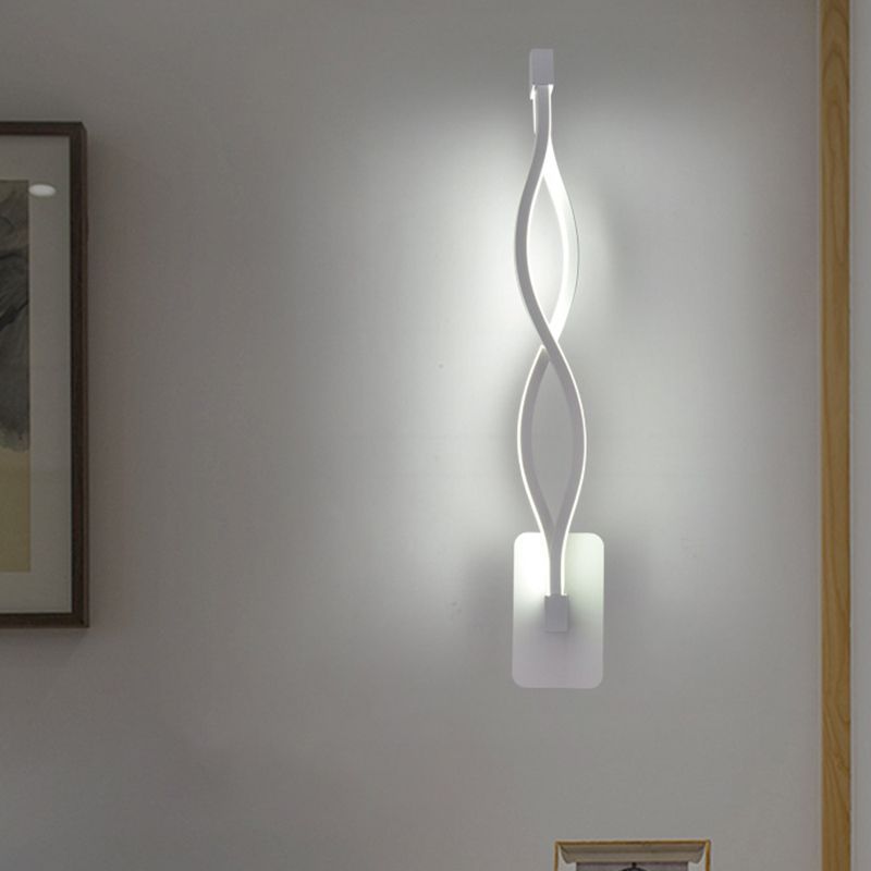 Twist Sconce Light Fixture Modern Minimalist Style Plastic Sconces for Living Room