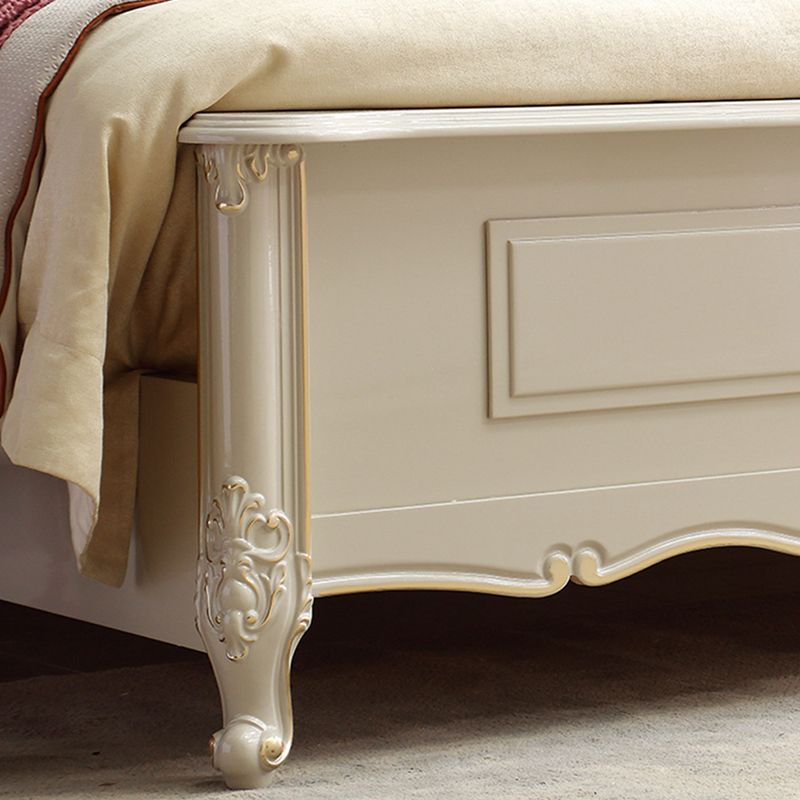 Victorian Style Wood Bed Frame Upholstered Tufted Standard Bed with Nailhead