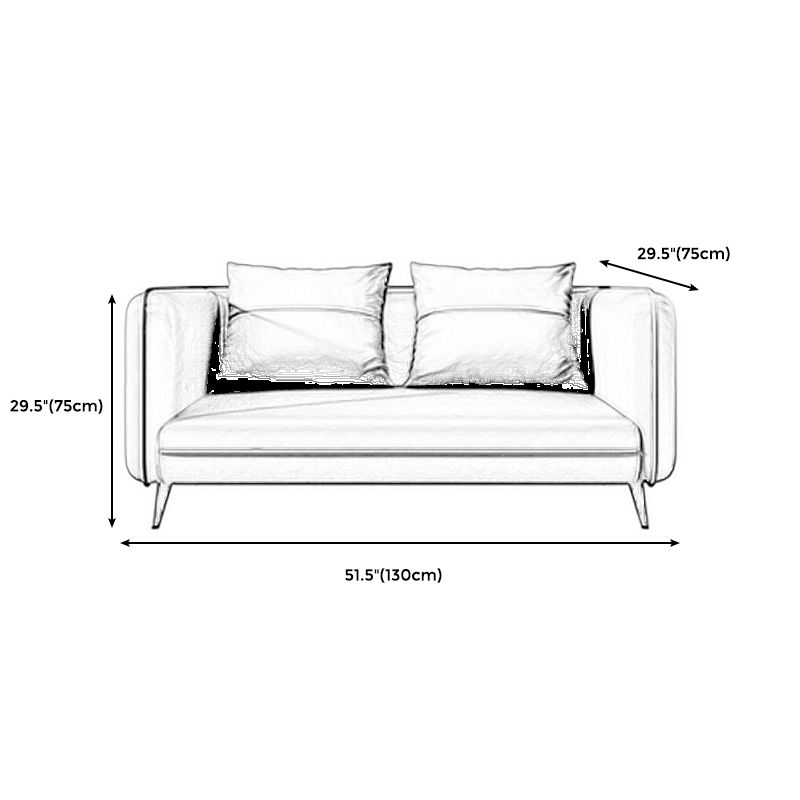 Office Modern Tuxedo Arm Sofa with Bolster Pillows for Bonus Room, Living Room