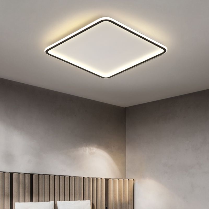 Modern Style Geometry Ceiling Fixture Metal 1 Light Ceiling Mounted Light in Black