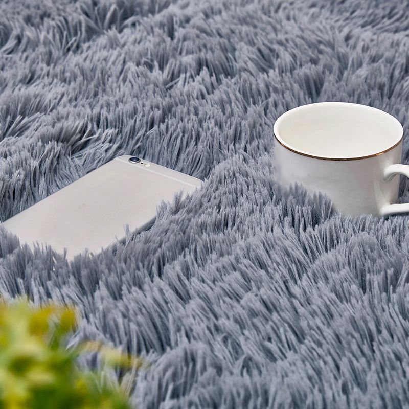 Calming Home Decoration Rug Solid Shag Carpet Polyester Pet Friendly Area Rug for Home Decoration