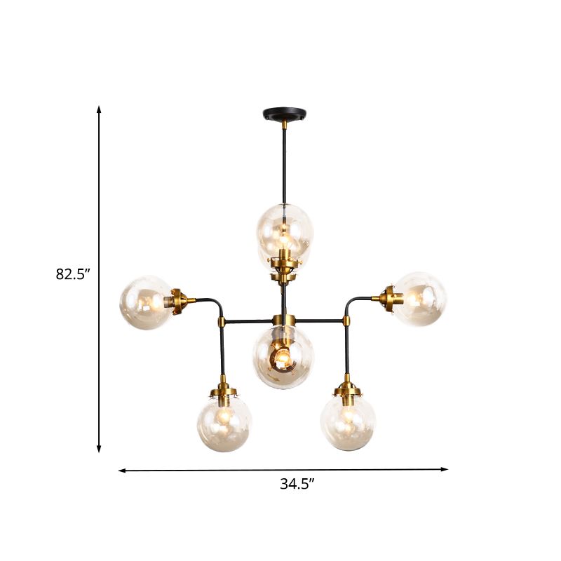 Post moderno a soffitto globale lampadario vetro trasparente 8/12 luci soggiorno lampada appesa in nero