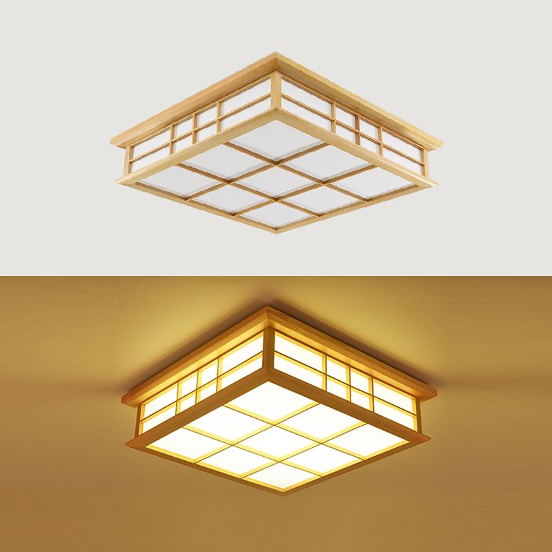 Luminaires encastrés carrés, lampe encastrée moderne beige avec abat-jour en acrylique