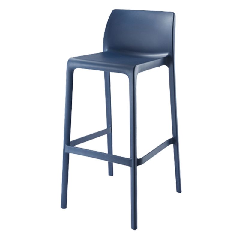 Contemporary Low Back Indoor Plastic Armless Bar Stool with Footrest