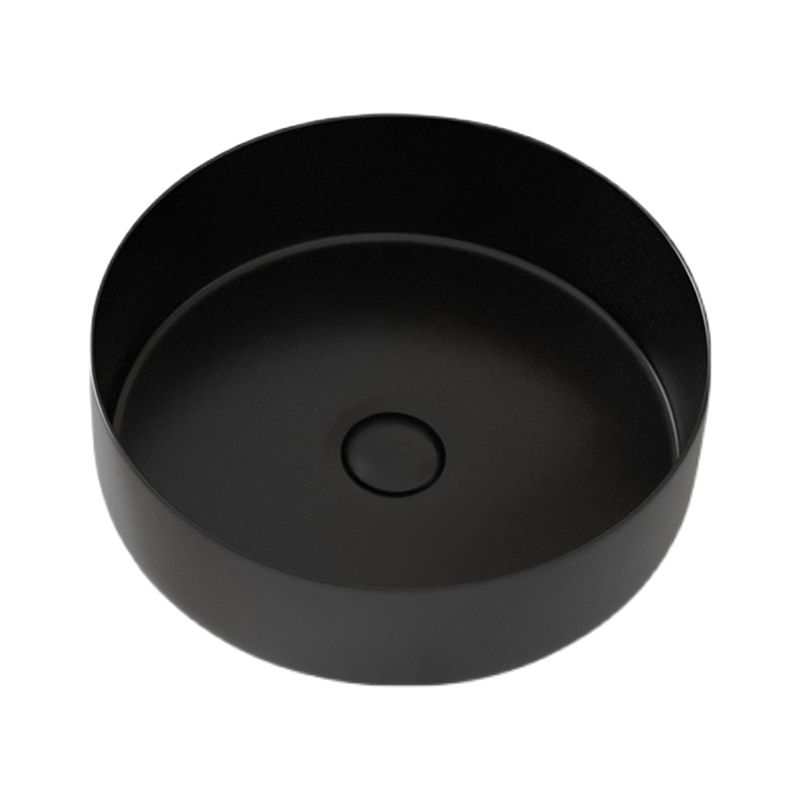Modern Bathroom Sink Porcelain Pop-Up Drain Round Vessel Lavatory Sink