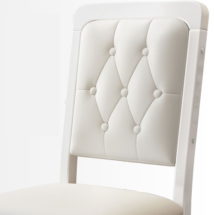 Wood Tufted Dining Chair Modern Style Upholstered Armless Dining Chairs