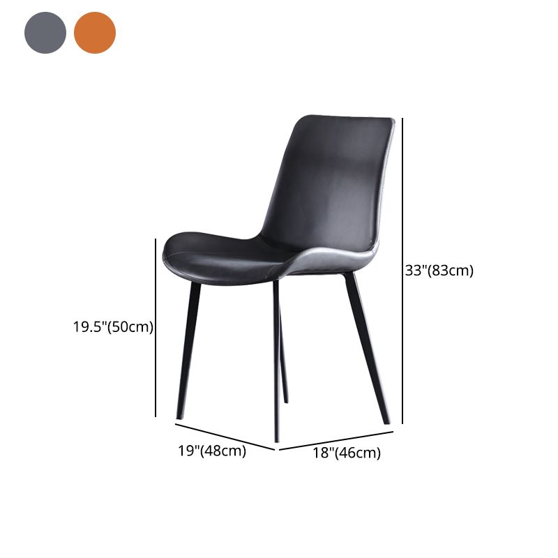 Silla de comedor de estilo moderno, sillas auxiliares de cocina sin brazos con patas de metal