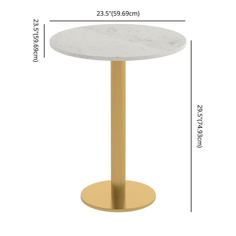 3 PCS Metal Nordic Comedor juego con mesa redonda y comedor de base de metal con sillas de zapatillas