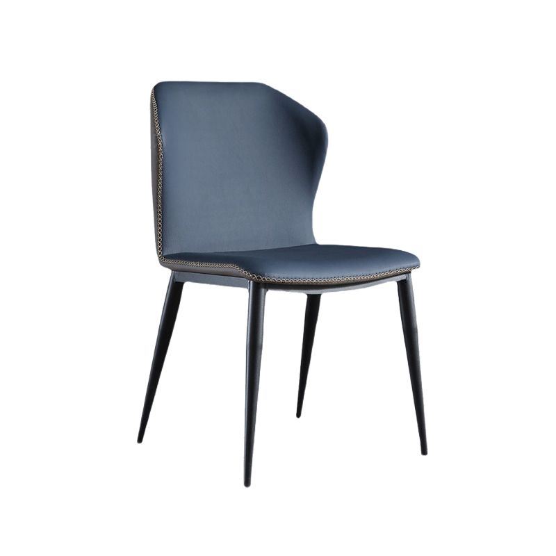 Contemporary Wingback Side Chairs Armless Side Chairs with Metal Legs