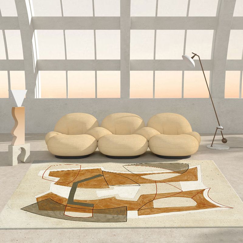 Minimalist Indoor Rug Abstract Pattern Creative Area Rug Polyester Anti-Slip Rug for Living Room