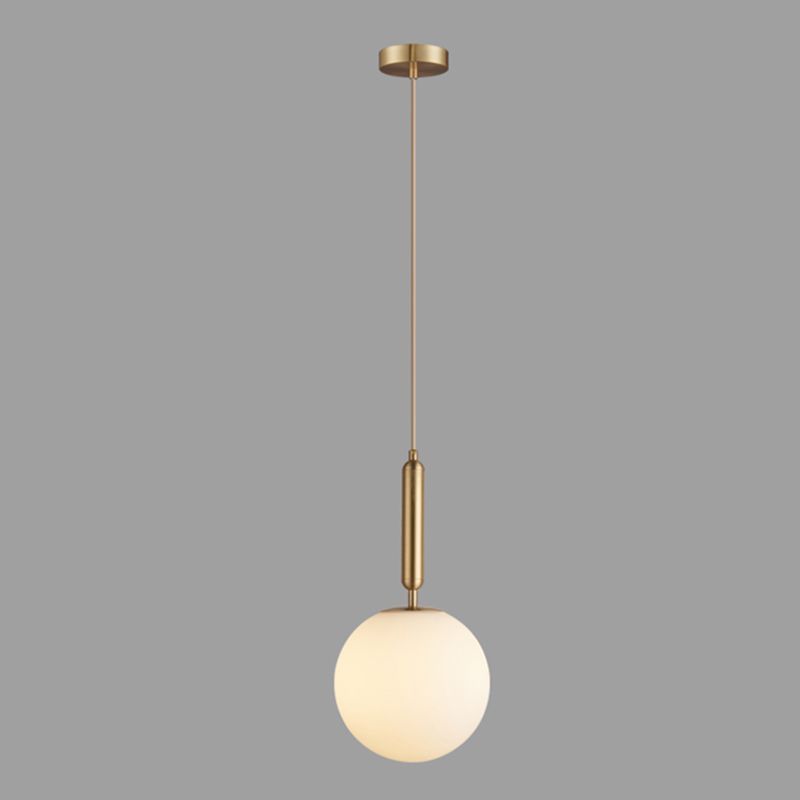 Modern Simplicity Round Ceiling Pendant Milk Glass Hanging Light for Living Room