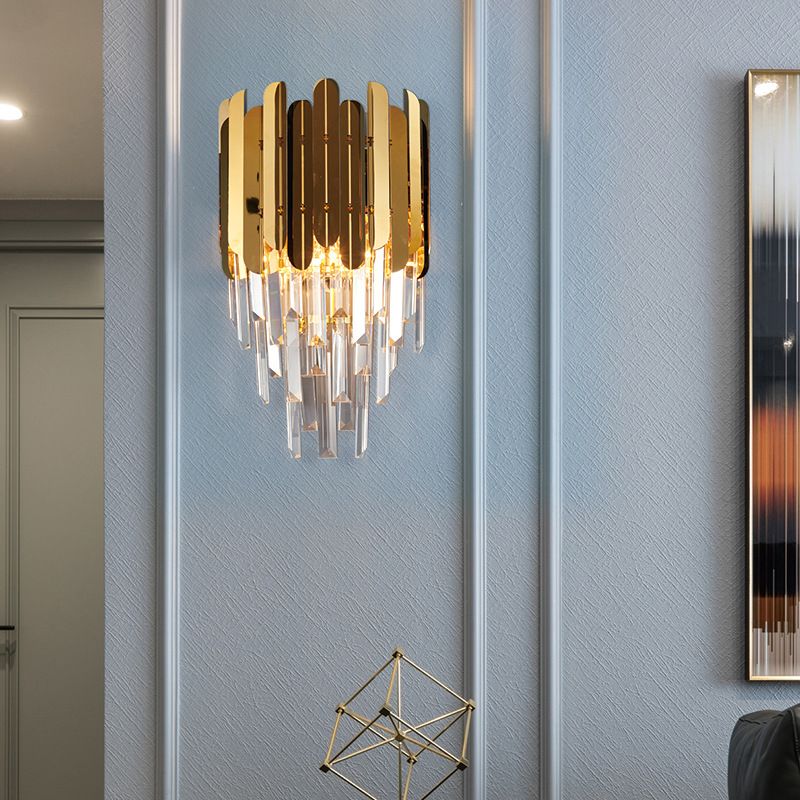 1 Éclairage de mur en cristal Light K9 avec tôle modernisme Graphique Lumière en laiton pour la chambre