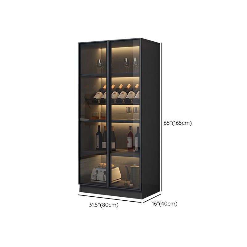 Industrial Freestanding Wine Glass Stemware Rack Holder in Black