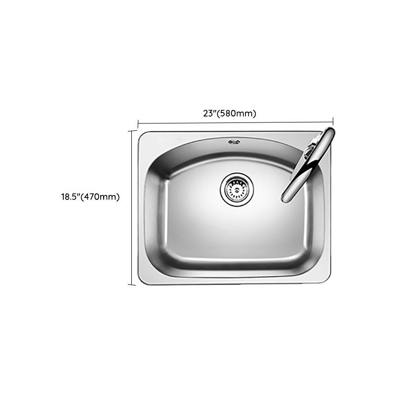 Modern Stainless Steel Kitchen Sink Single Bowl Sink with Basket Strainer