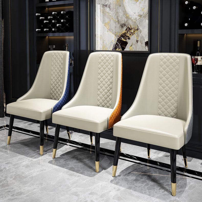Silla de comedor contemporánea Silla Parsons lateral sin brazos de madera para cocina
