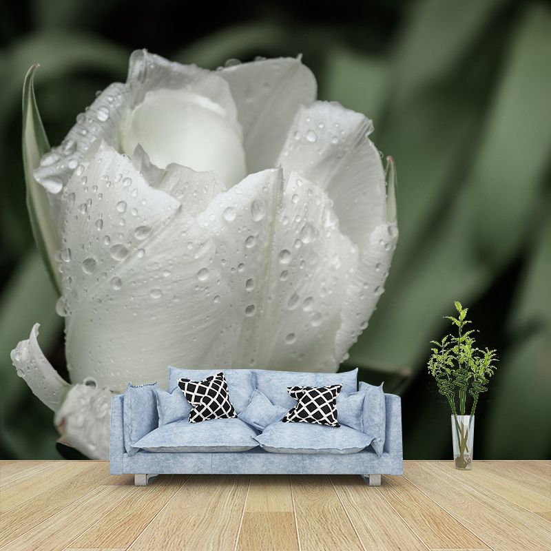 Customized Tulip Bud Mural Wallpaper Contemporary for Guest Room Decor