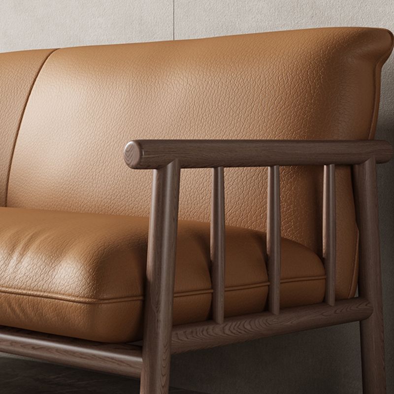 Modern Faux Leather Modern Sofa Square Arm 29 "W  Tight Back Sofa
