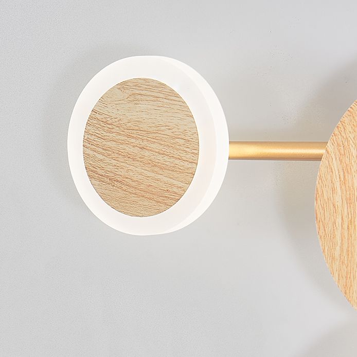 Wooden Wall Mount Light Modern LED Wall Light with Acrylic Shade for Bedroom