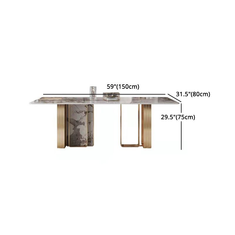 Luxury Sintered Stone Dining Set Rectangle 1/2/5/6/7 Pieces Dining Room Table Set