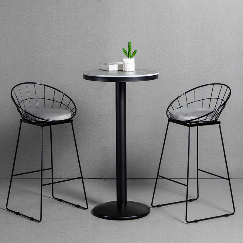 Industrial 1/2/3 Pieces Round Bar Table Set Sintered Stone Bistro Set